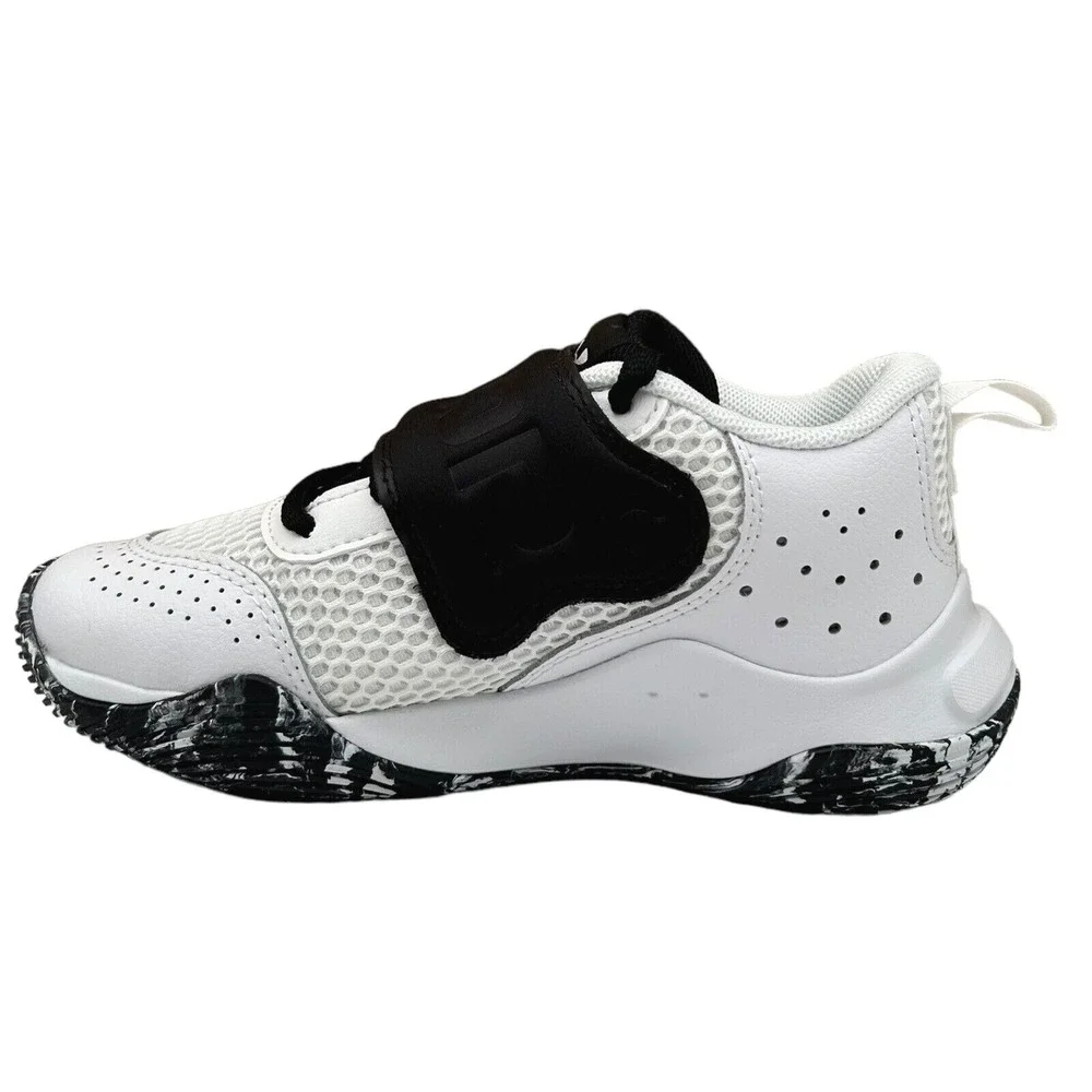 Under Armour Lockdown Youth‎ Boy's Leather Basketball Shoes Size 3Y White/Black